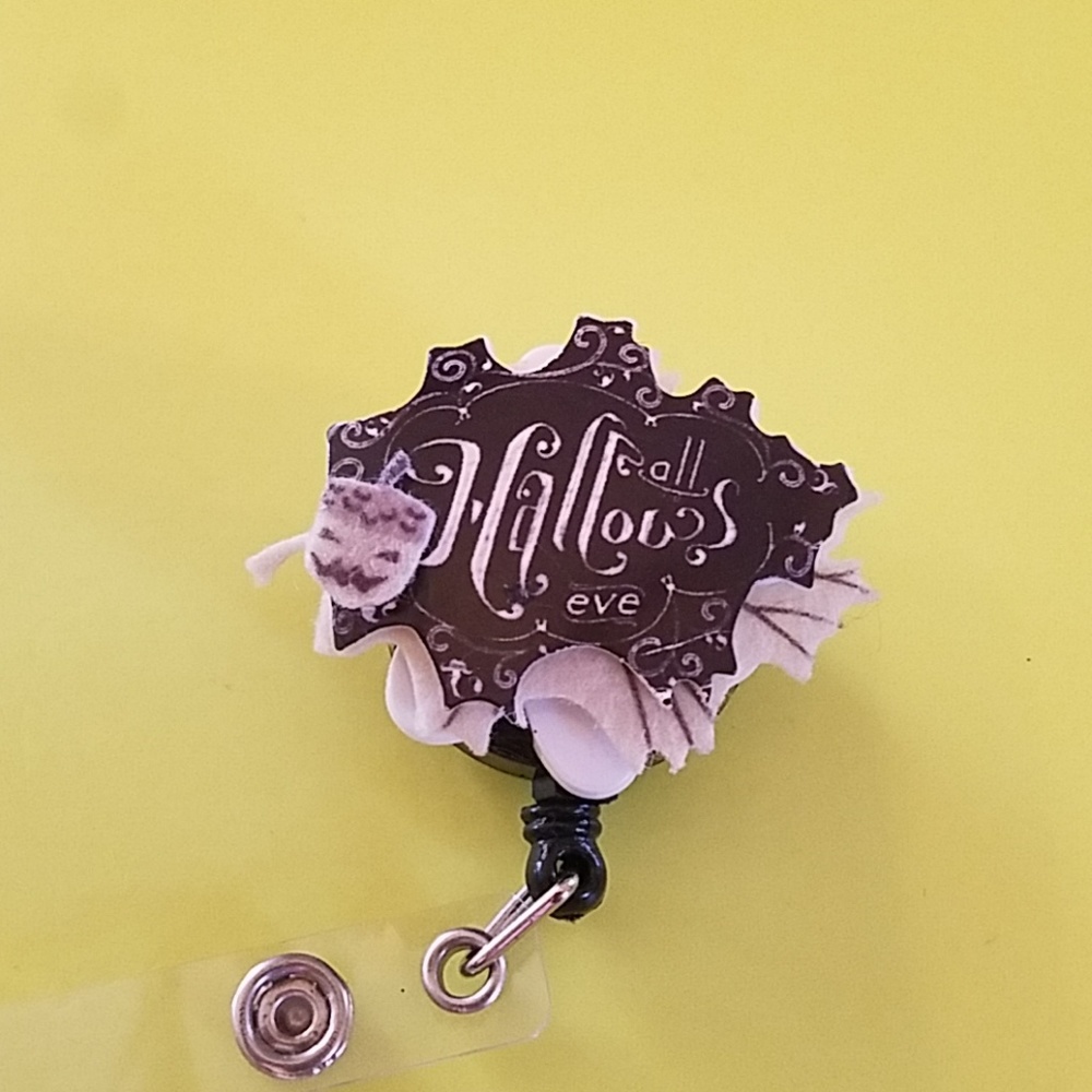 Halloween Retractable Name Badge Holder